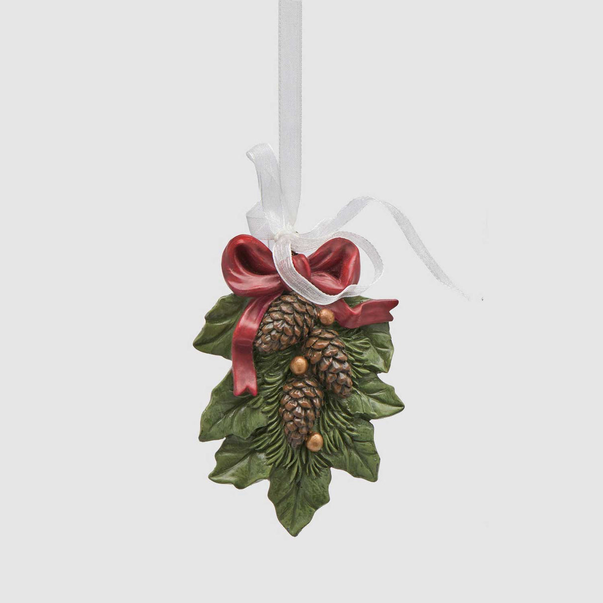 EDG Enzo De Gasperi Addobbo Natalizio Ghirlanda di Agrifoglio Verde in Plastica 12x7cm