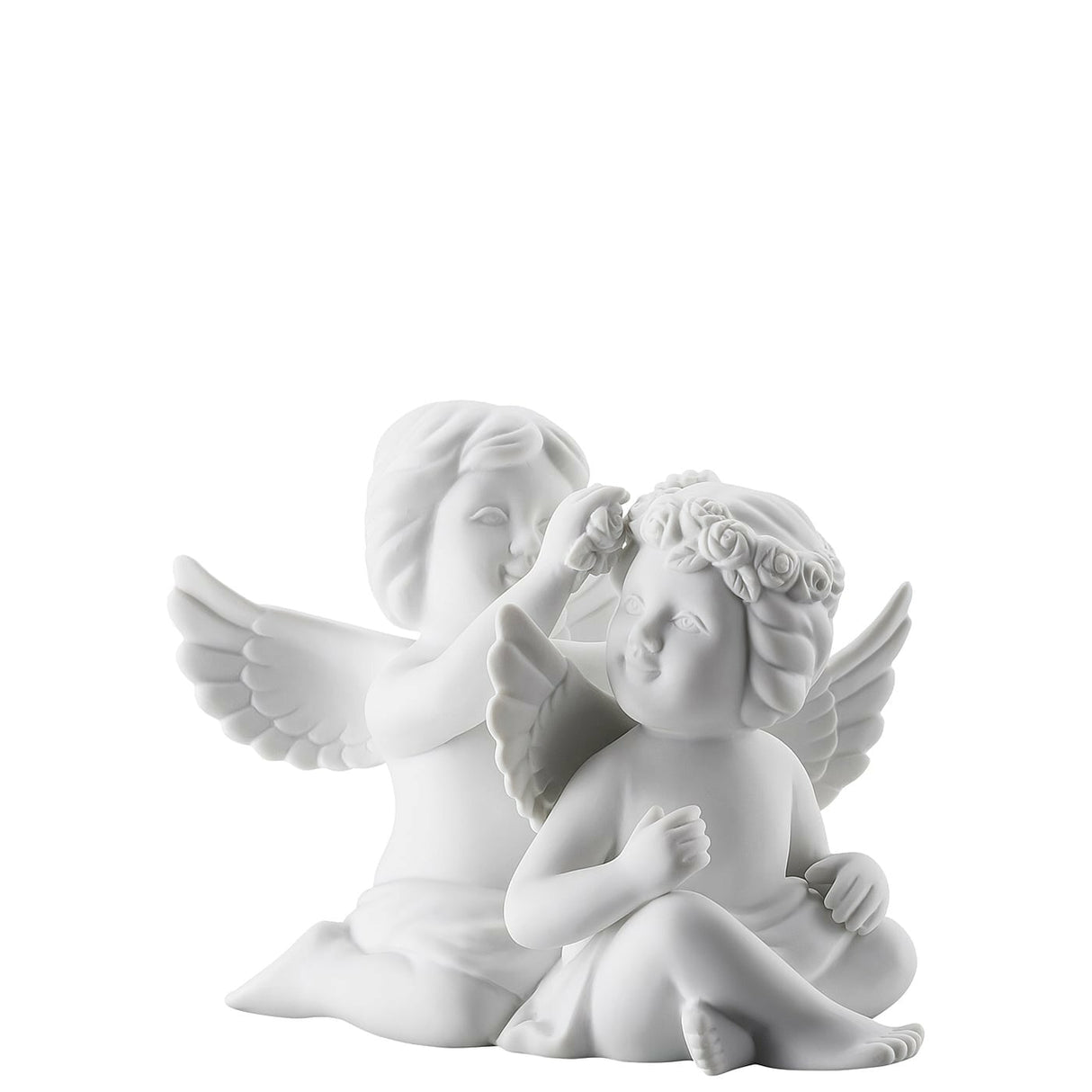 Coppia Angeli Rosenthal in porcellana bianca opaca 9,5 cm
