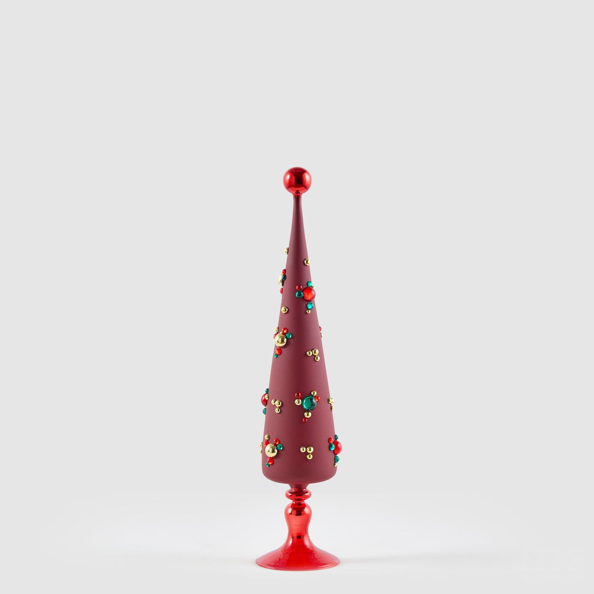 EDG Enzo De Gasperi Alberello di Natale a Bolle Rosso in Vetro 52cm