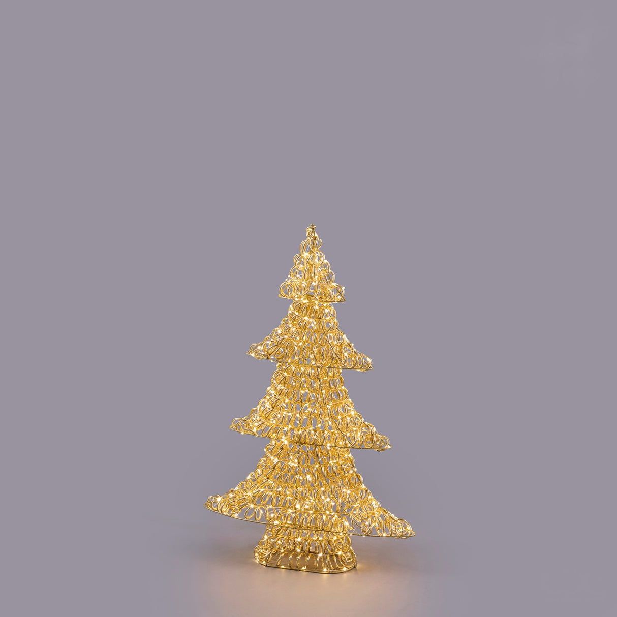 EDG Enzo De Gasperi Alberello Luminoso Natalizio Curly Oro 600 MicroLED 80x53x14cm