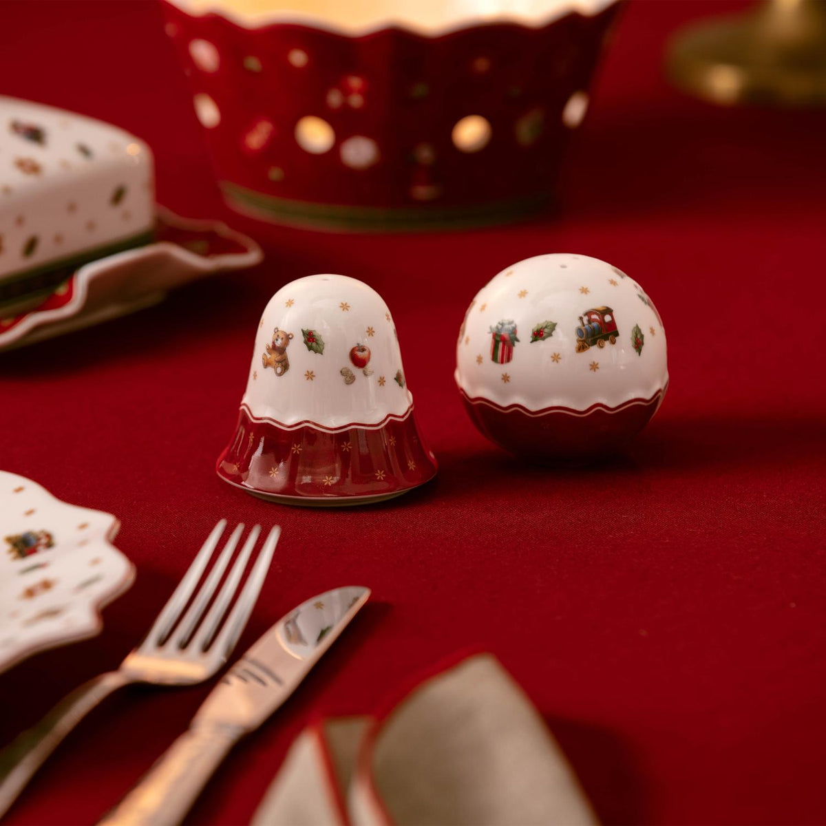 VILLEROY & BOCH Set Saliera e Pepiera Natalizie Toy's Delight in Porcellana Premium 6cm