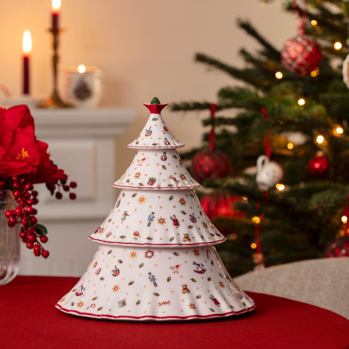 VILLEROY & BOCH Biscottiera Albero di Natale Toy's Delight in Porcellana Premium 30cm