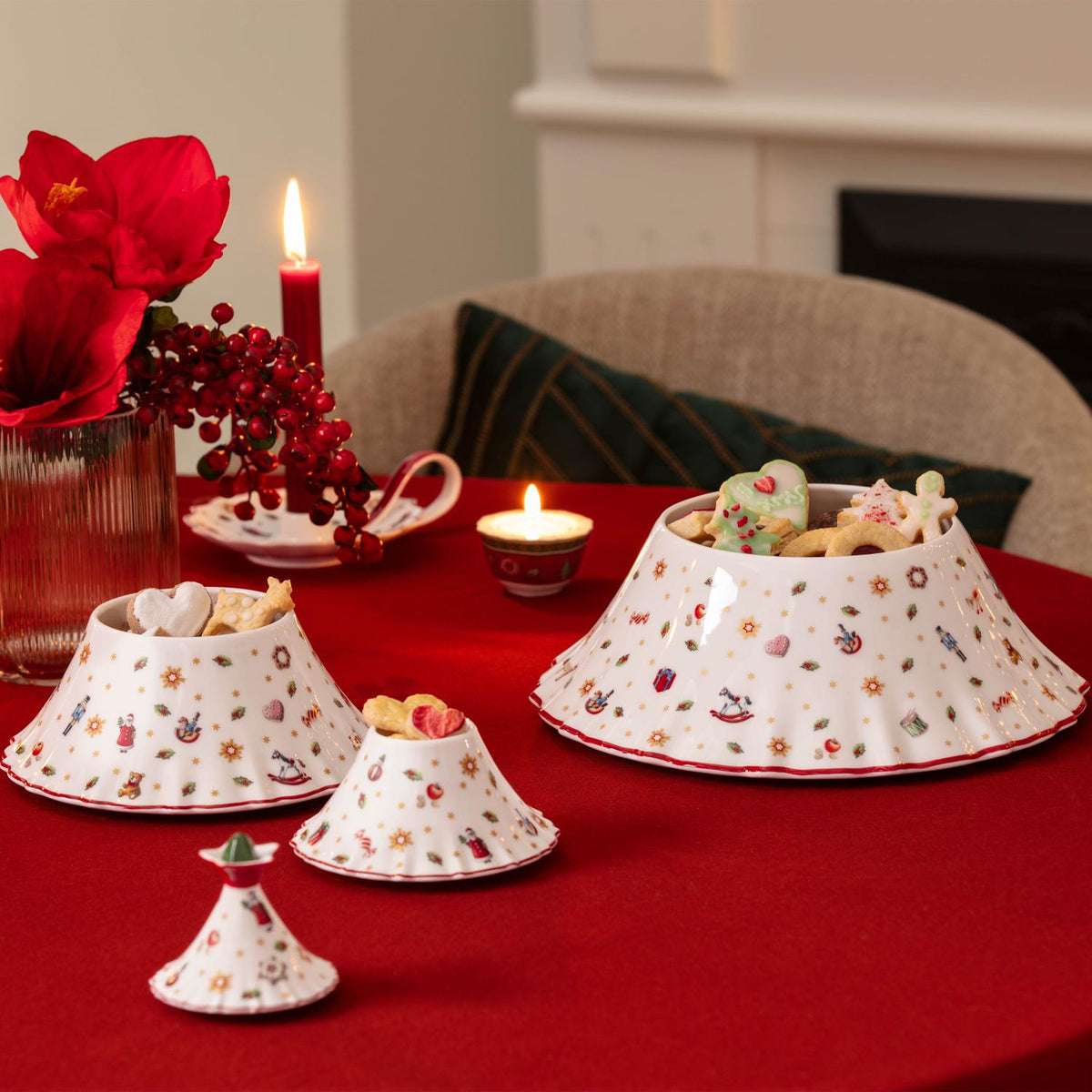 VILLEROY & BOCH Biscottiera Albero di Natale Toy's Delight in Porcellana Premium 30cm