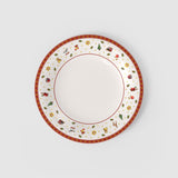 VILLEROY & BOCH Set 6 Piatti Piani Natalizi Toy's Delight Specials Rosso e Bianco in Porcellana Premium 27cm