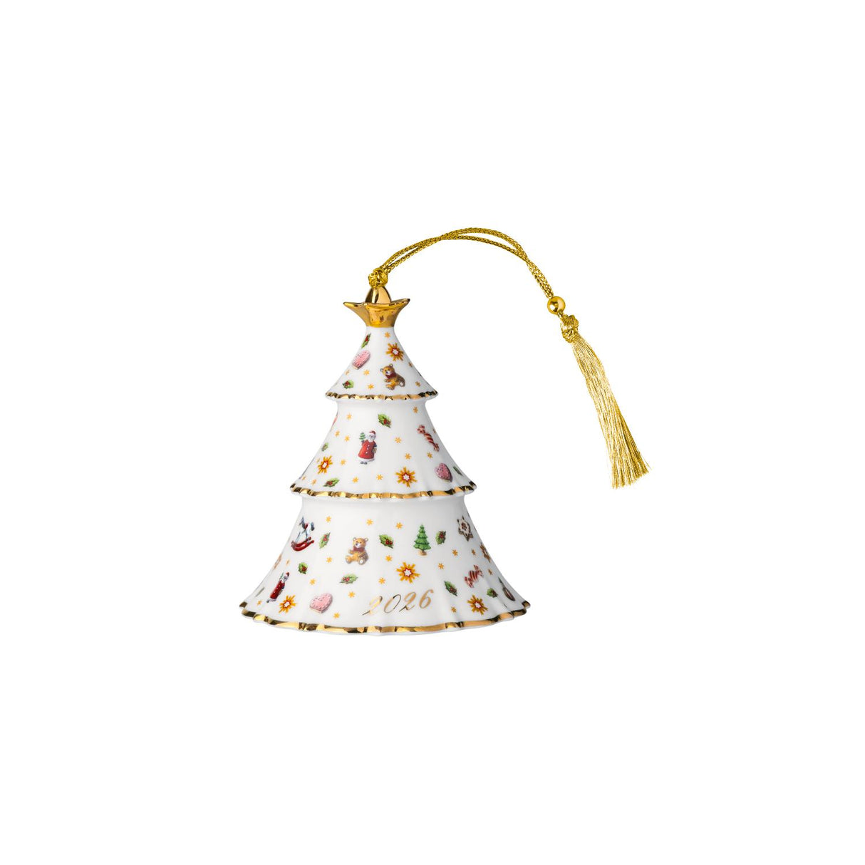 VILLEROY & BOCH Addobbo Albero di Natale Christmas Classics 2026 Oro in Porcellana Premium 8cm
