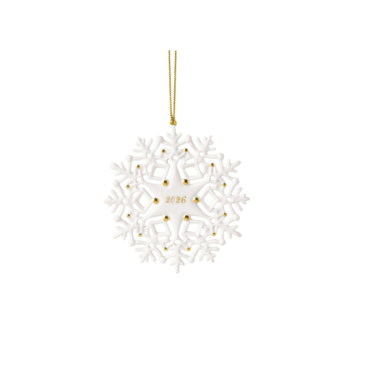 VILLEROY & BOCH Addobbo Natalizio Fiocco di Neve Christmas Classics 2026 Oro in Porcellana Premium 11cm