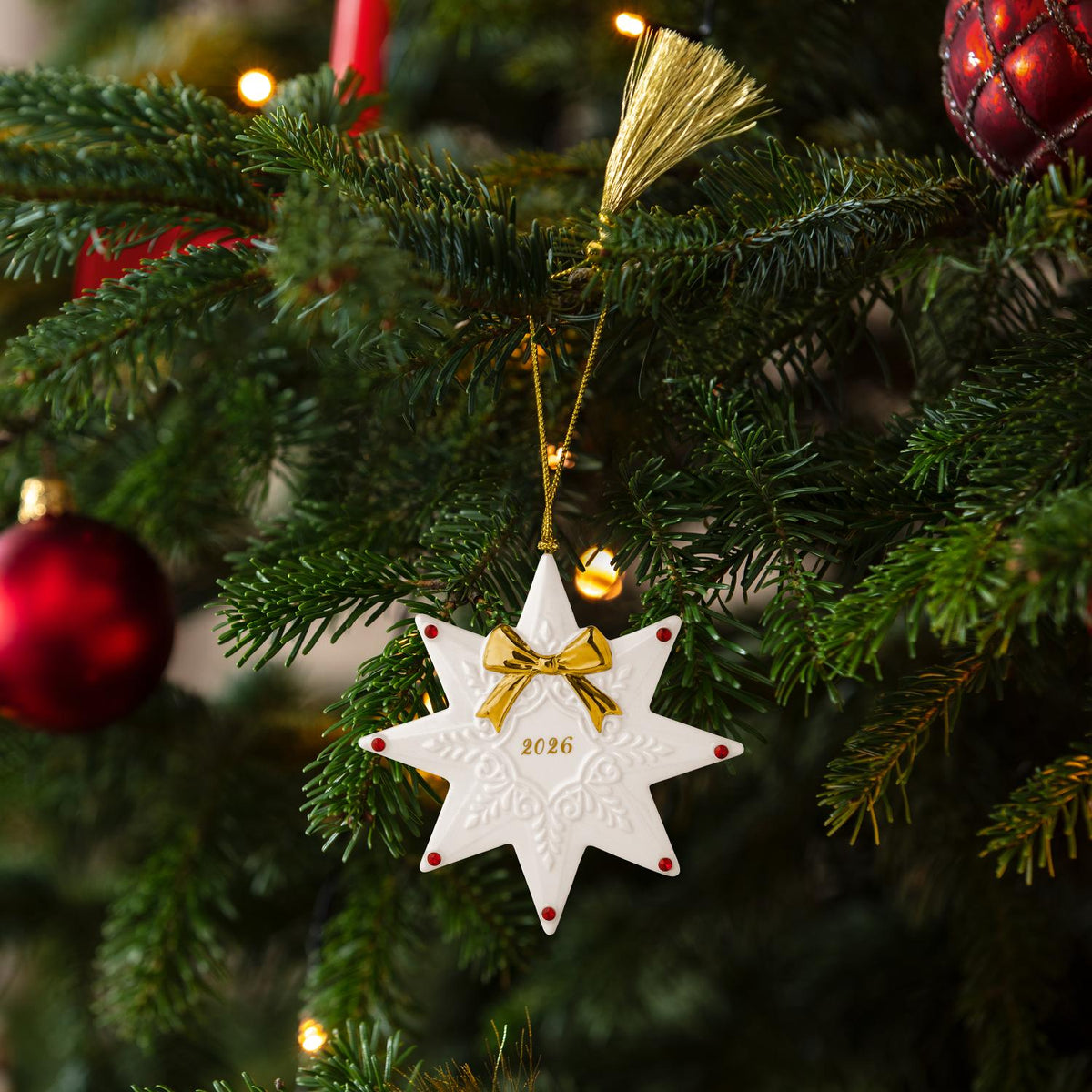 VILLEROY & BOCH Addobbo Natalizio Stella Christmas Classics 2026 Oro in Porcellana Premium 11cm