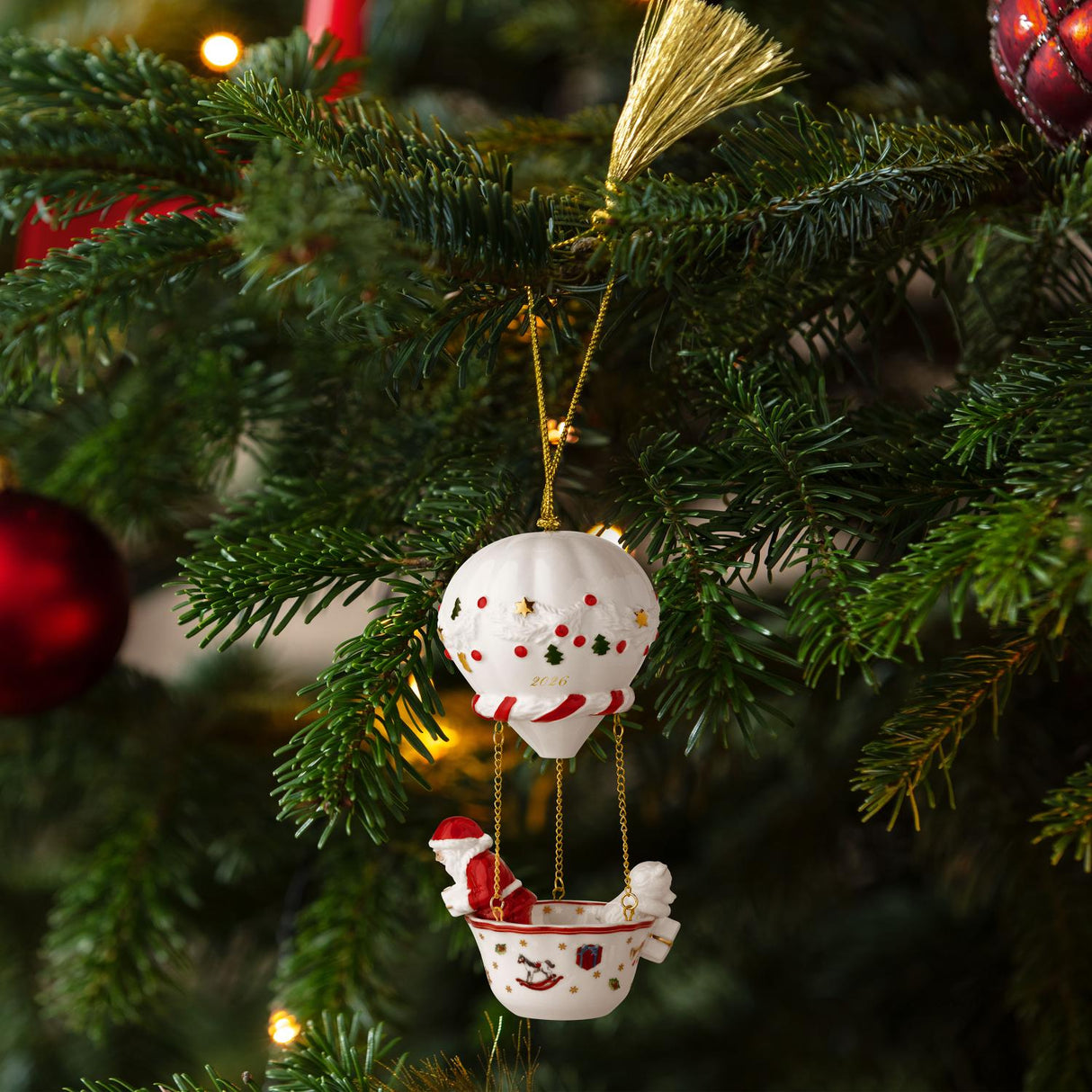 VILLEROY & BOCH Addobbo Natalizio Mongolfiera Christmas Classics 2026 Oro in Porcellana Premium 15cm
