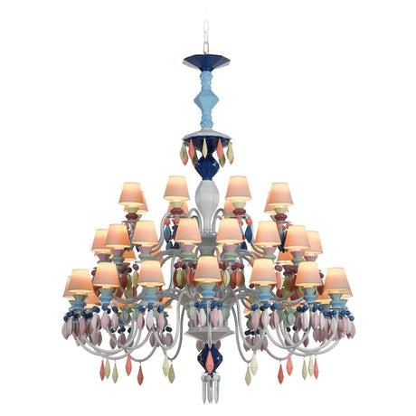 Lampadario Belle de Nuit Lladrò in porcellana multicolor 150x100 cm
