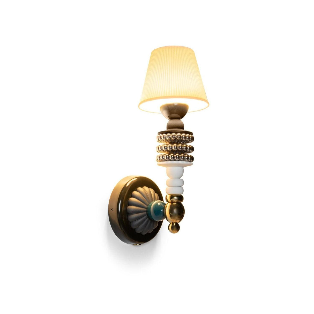 Lampada da parete Firefly Lladrò in porcellana bianca e nera 34x12 cm