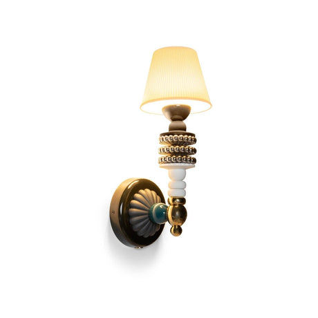 Lampada da parete Firefly Lladrò in porcellana bianca e nera 34x12 cm