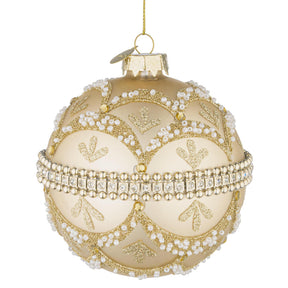 Pallina di Natale Beloved Bizzotto in vetro color champagne 10 cm