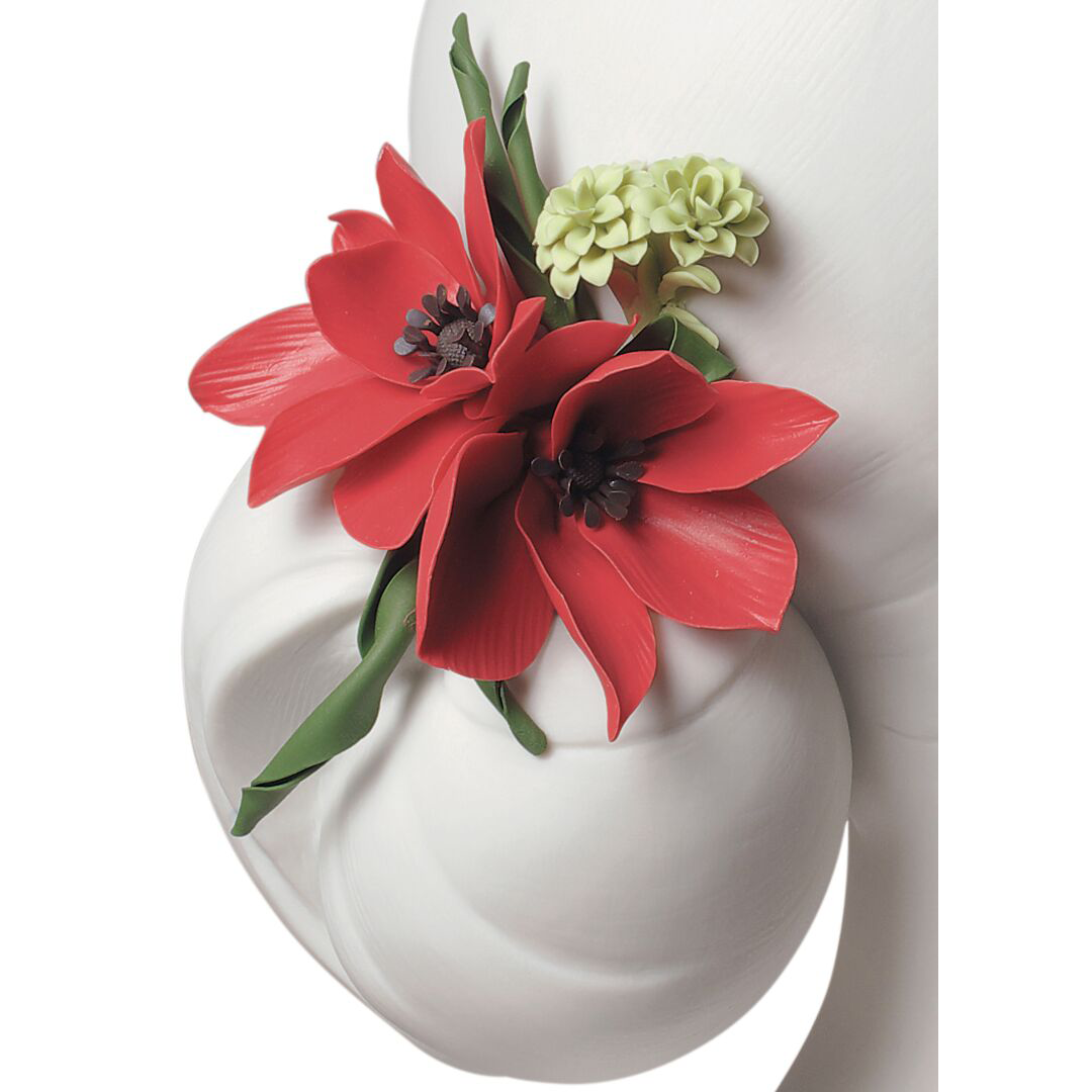 LLADRO' - Figura statua porcellana Busto donna Lily con fiori