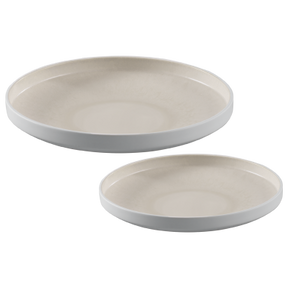 Set 2 piatti Mascagni Casa in ceramica bianca lucida 22 e 30 cm