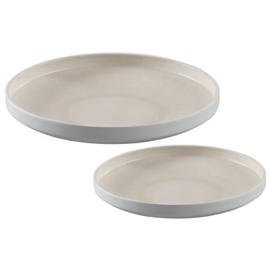 Set 2 piatti Mascagni Casa in ceramica bianca lucida 22 e 30 cm