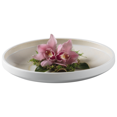 Piatto decorativo Mascagni Casa in ceramica bianca lucida 35,5 cm