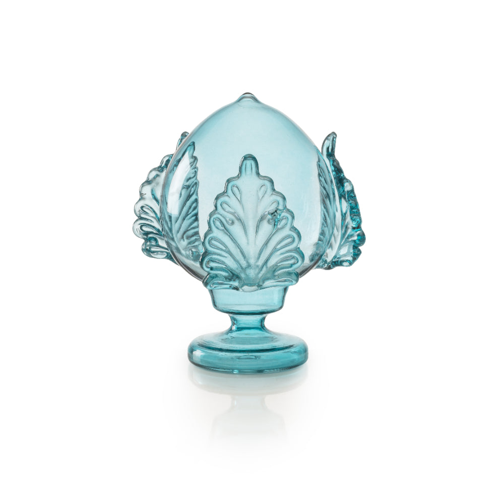 Pumo Pugliese Palais Royal in vetro azzurro altezza 20 cm