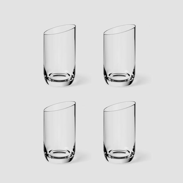 Set 4 bicchieri acqua NewMoon Villeroy & Boch in cristallo asimmetrico