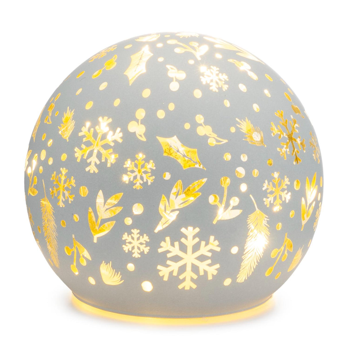 Palla di Natale LED Palais Royal in vetro bianco 12 cm