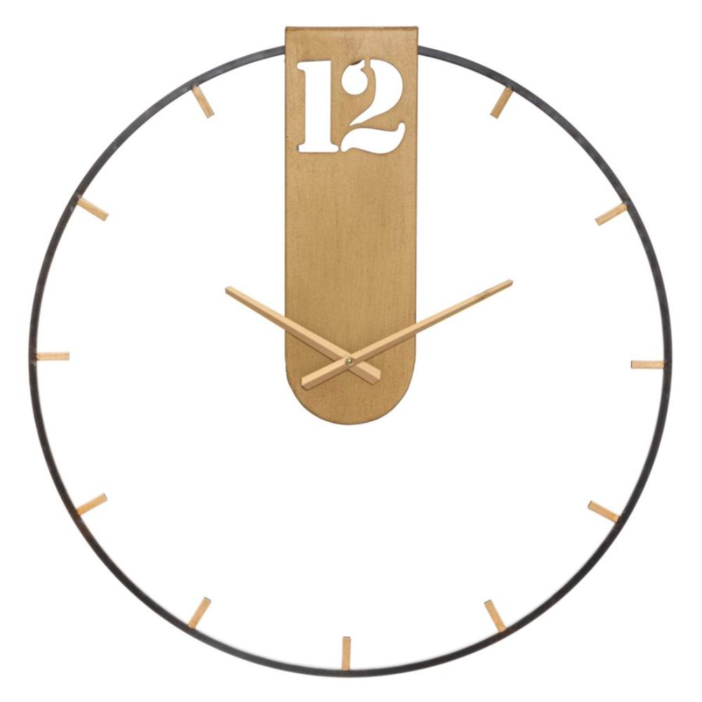 Orologio da parete Mauro Ferretti in ferro color oro e nero 60 cm