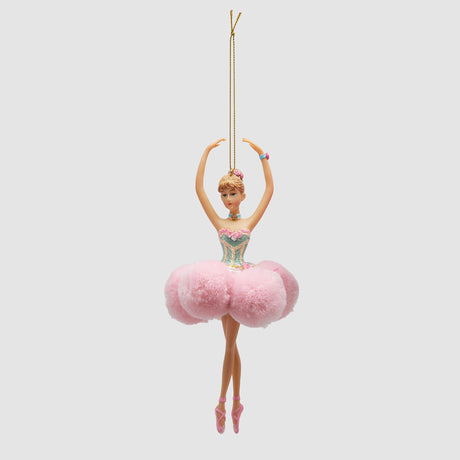 Addobbo ballerina EDG Enzo De Gasperi in resina rosa 18 cm