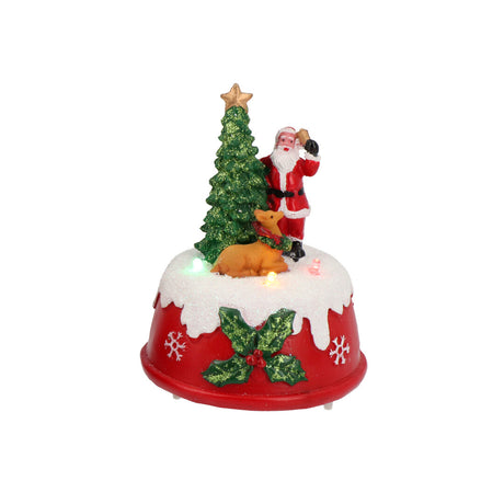 Scena natalizia Timstor in plastica con Babbo Natale e LED 9x9x11,5 cm