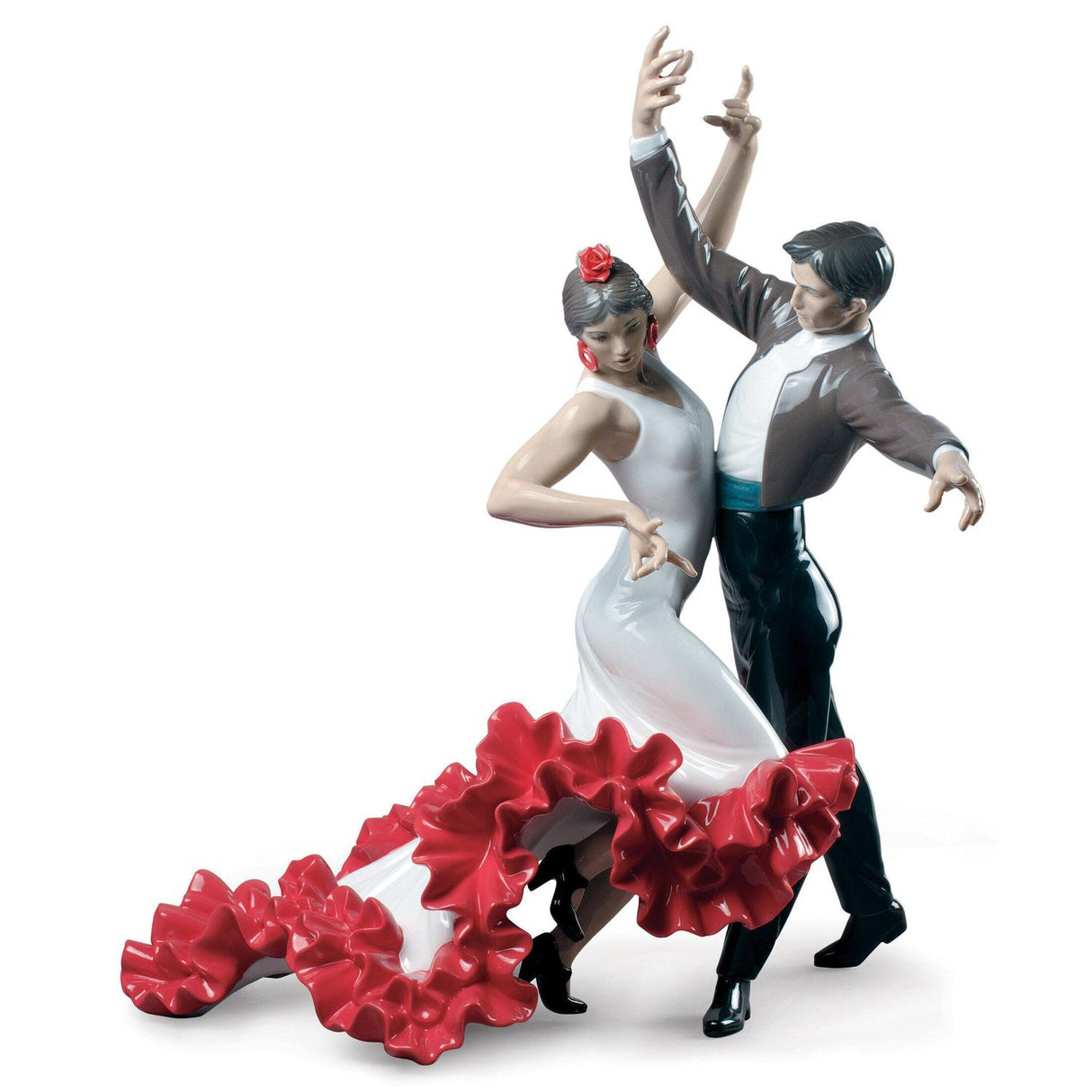 Statuetta Flamenco Bata de Cola Lladrò in porcellana 44x38 cm