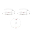 Set 2 tazze caffè Simple Day in vetro borosilicato con decori bianchi