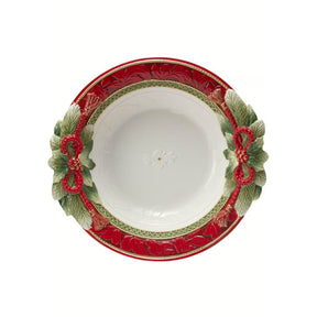 Vassoio centrotavola Fitz and Floyd in porcellana decoro natalizio 40 cm
