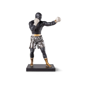 Scultura Pugile Lladrò in porcellana dettagliata 61x35 cm