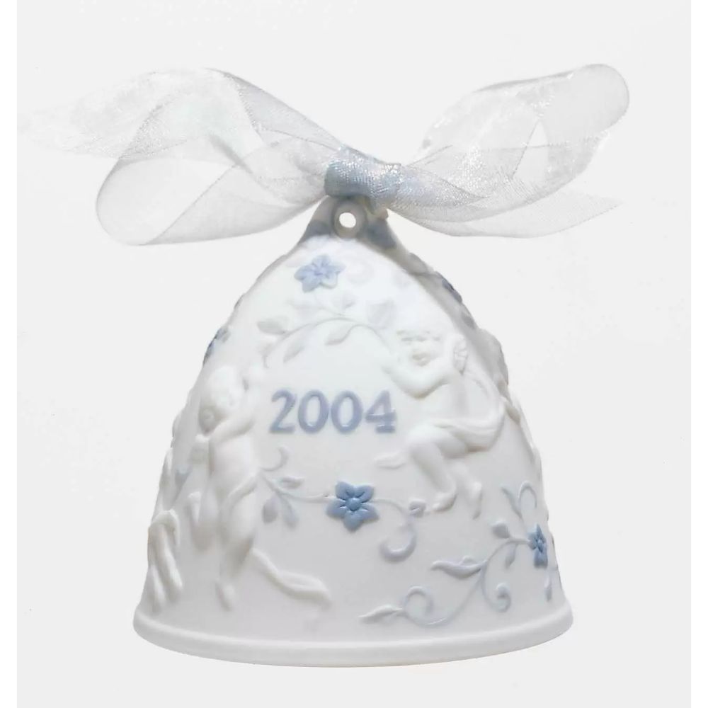 Campana di Natale Lladrò in porcellana decorata 8x8x9 cm