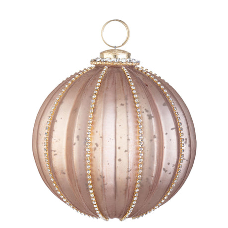 Sfera di Natale Ballsy Bizzotto in vetro miele opaco 10 cm