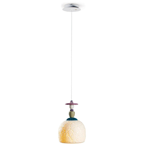 Lampada a sospensione Mademoiselle Annette Lladrò in porcellana colorata