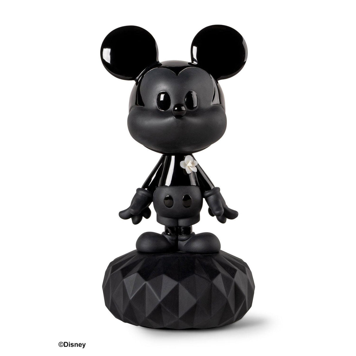 Scultura Topolino Lladrò in porcellana nera opaca 31x17 cm