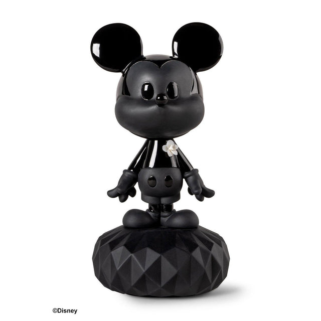 Scultura Topolino Lladrò in porcellana nera opaca 31x17 cm