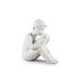 Statuetta Benvenuto a Casa Lladrò in porcellana bianca opaca 25x23 cm