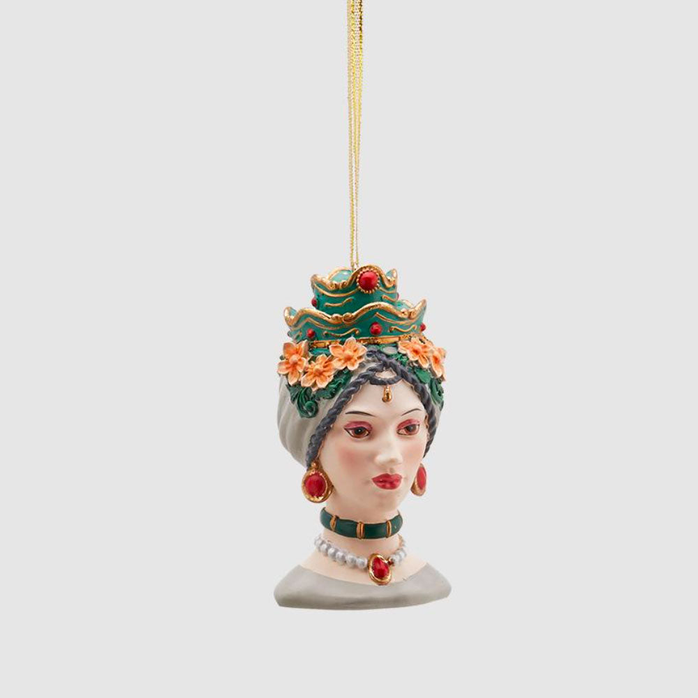 Pendaglio Testa di Moro EDG in resina decorazione verde 10 cm