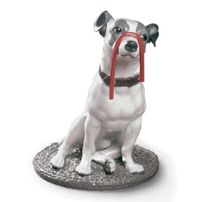 Statuina cane Jack Russell con Liquirizia Lladrò in porcellana 34x27 cm
