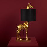Lampada da tavolo Giraffa Werns in resina nera e oro 35x70 cm