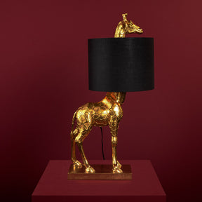 Lampada da tavolo Giraffa Werns in resina nera e oro 35x70 cm