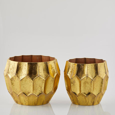 Vaso Metal geometrico EDG in metallo color oro 33x41 cm