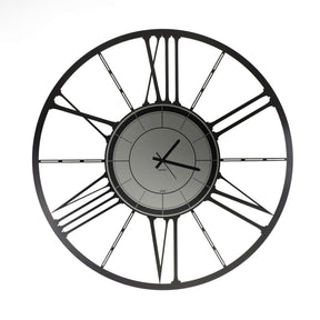 Orologio da parete Big Ruota Ceart in metallo nero con specchio fumè 100 cm