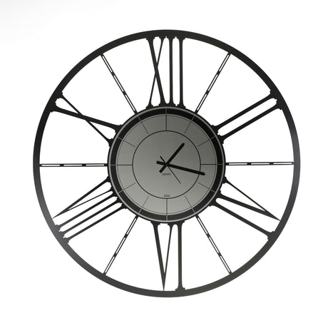 Orologio da parete Big Ruota Ceart in metallo nero con specchio fumè 100 cm