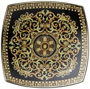 Coppa quadrata Barocco Versace in porcellana decorata 18 cm