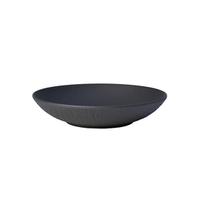 Set piatti fondi Villeroy & Boch porcellana nera effetto ardesia 23,5 cm
