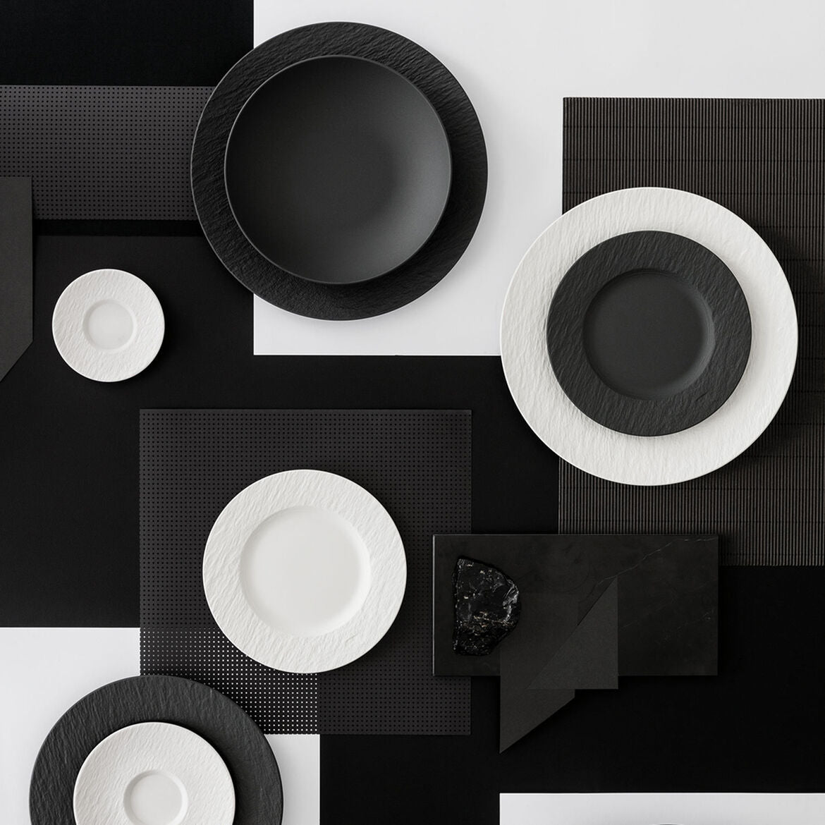 VILLEROY &amp; BOCH Manufacture Rock 6 Pieces Deep Plate Bowl 23.5cm Black