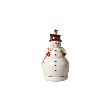 Pupazzo di Neve rotante Villeroy & Boch in porcellana decorata 17 cm