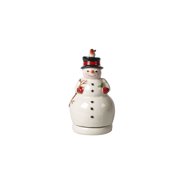 Pupazzo di Neve rotante Villeroy & Boch in porcellana decorata 17 cm