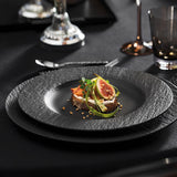 VILLEROY & BOCH Manufacture Rock Nero Set 6 Pezzi Piatto Piano 27cm Porcellana