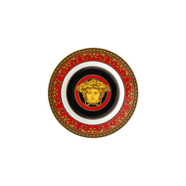 Piatto piano Ikarus Versace in porcellana con decoro Medusa dorato 18 cm